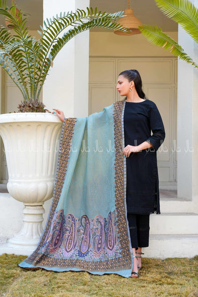 Stylish Embossed Elegance Shawl - Grey