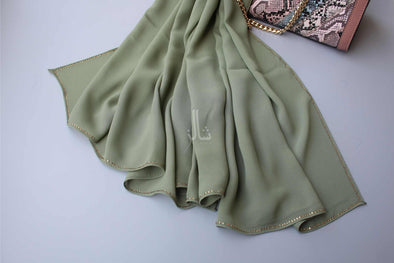 Premium Korean Chiffon Stone Work Stole