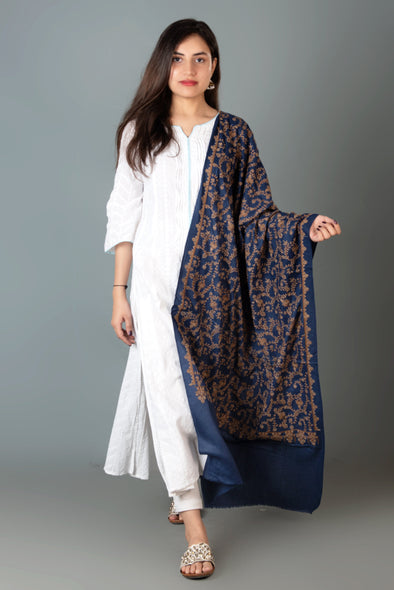 Sophisticated Paper Pashmina Embroidered Stole