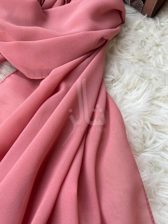 The Classic Plain Georgette Stole - Pink