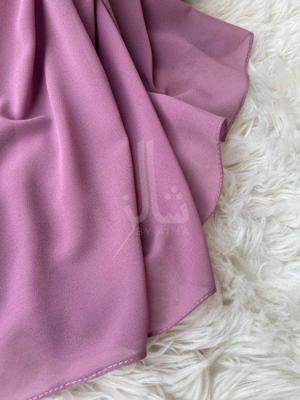 The Classic Plain Georgette Stole - Mauve