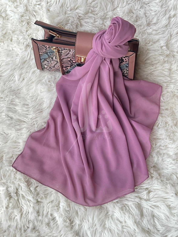 The Classic Plain Georgette Stole - Mauve