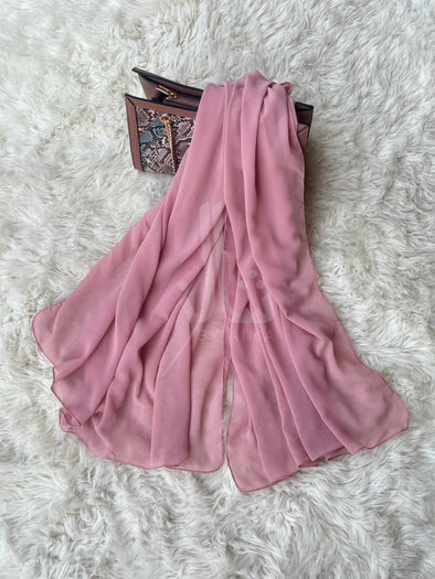 The Stylish Elegant Plain Georgette Stole - Pink